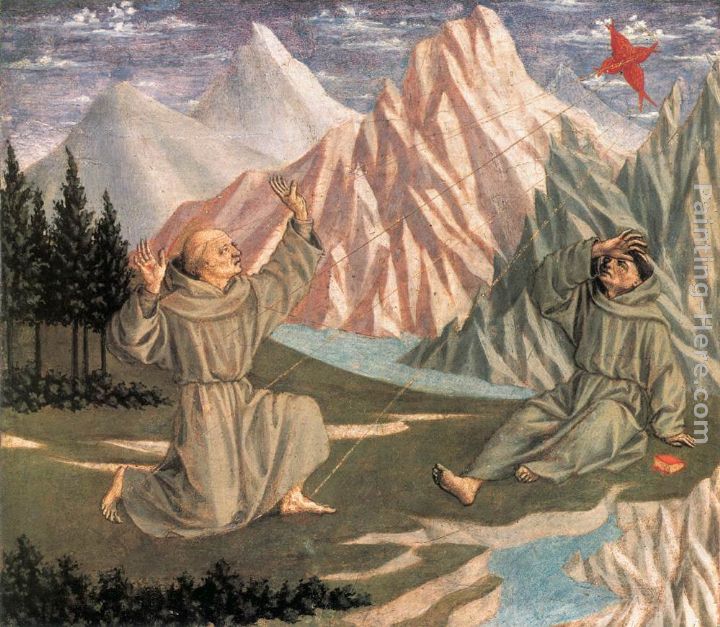 The Stigmatisation of St Francis (predella 1) painting - Domenico Veneziano The Stigmatisation of St Francis (predella 1) art painting